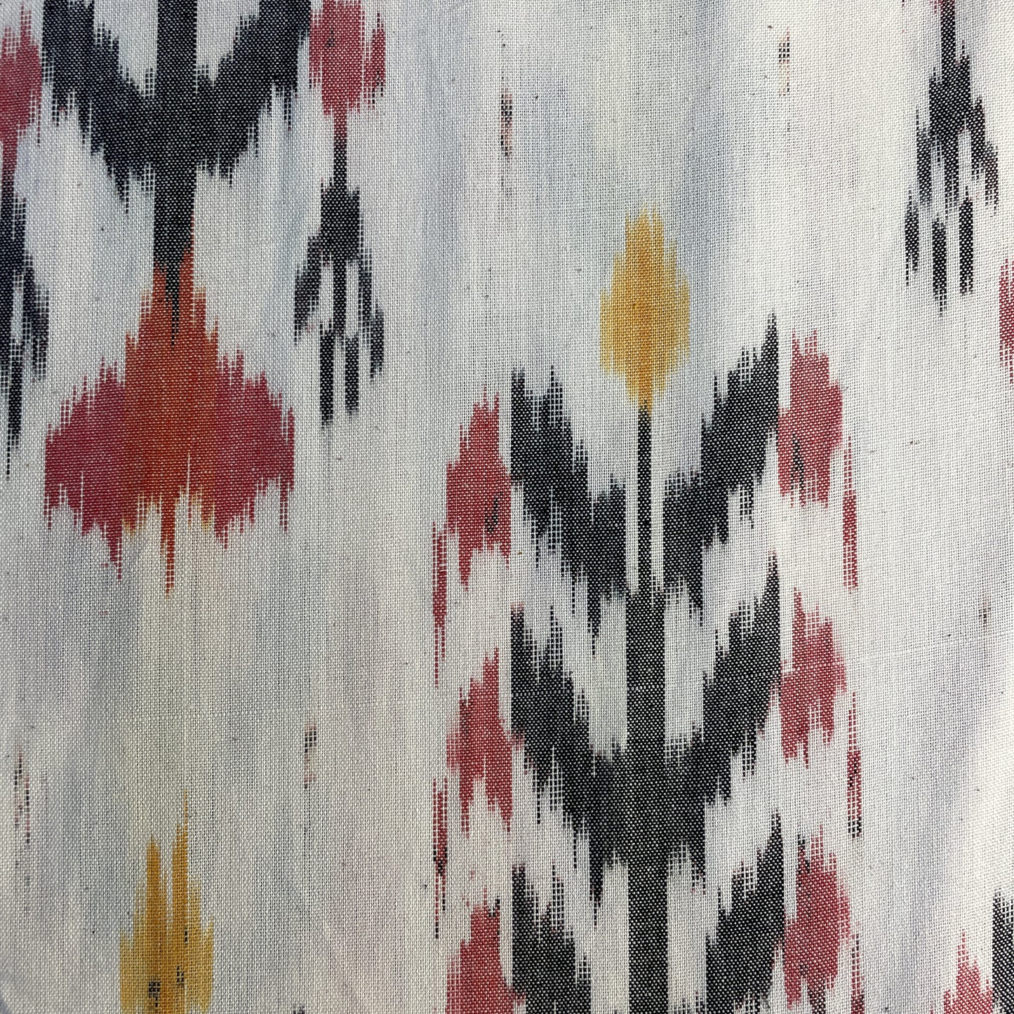 White Ikkat Print Cotton Fabric 18119