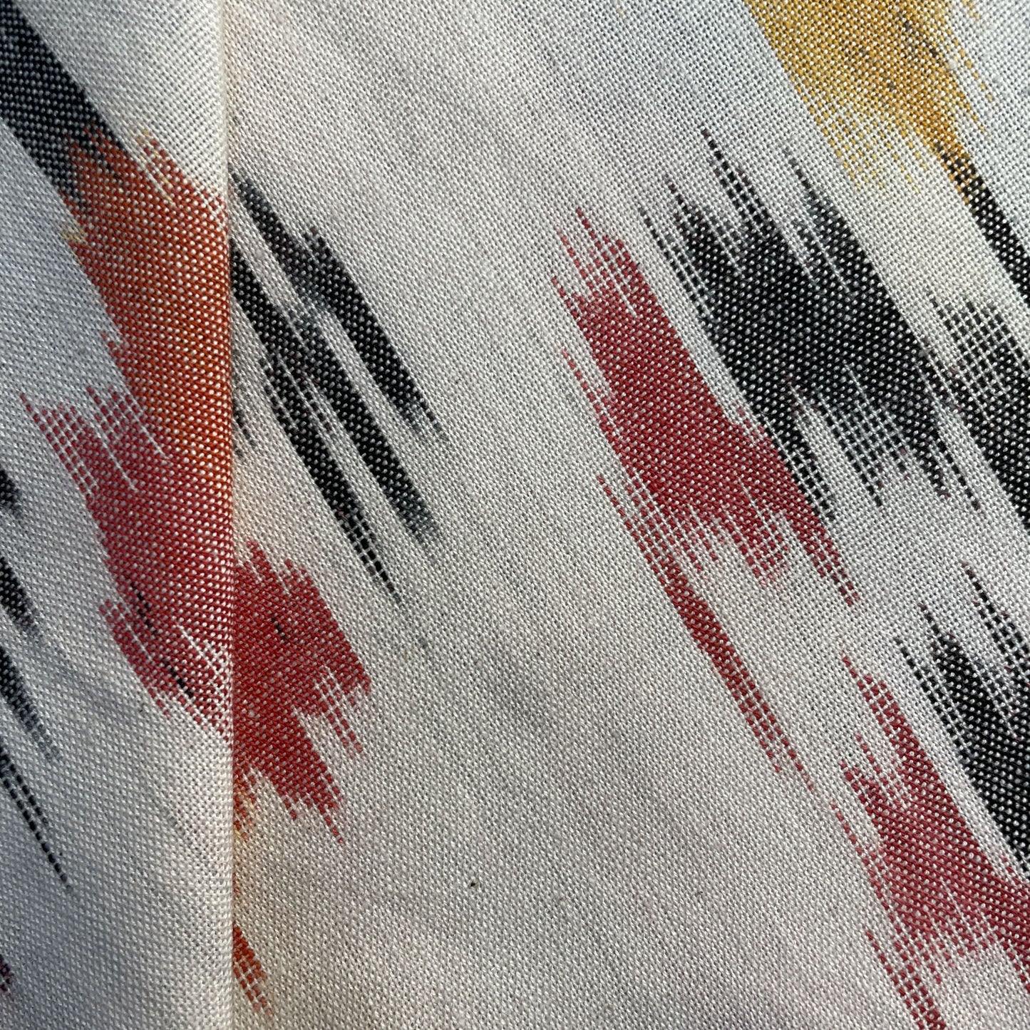 White Ikkat Print Cotton Fabric 18119