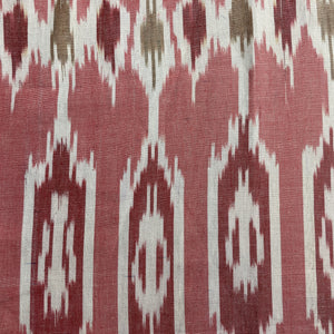 Carrot Red Ikkat Print Cotton Fabric 18123