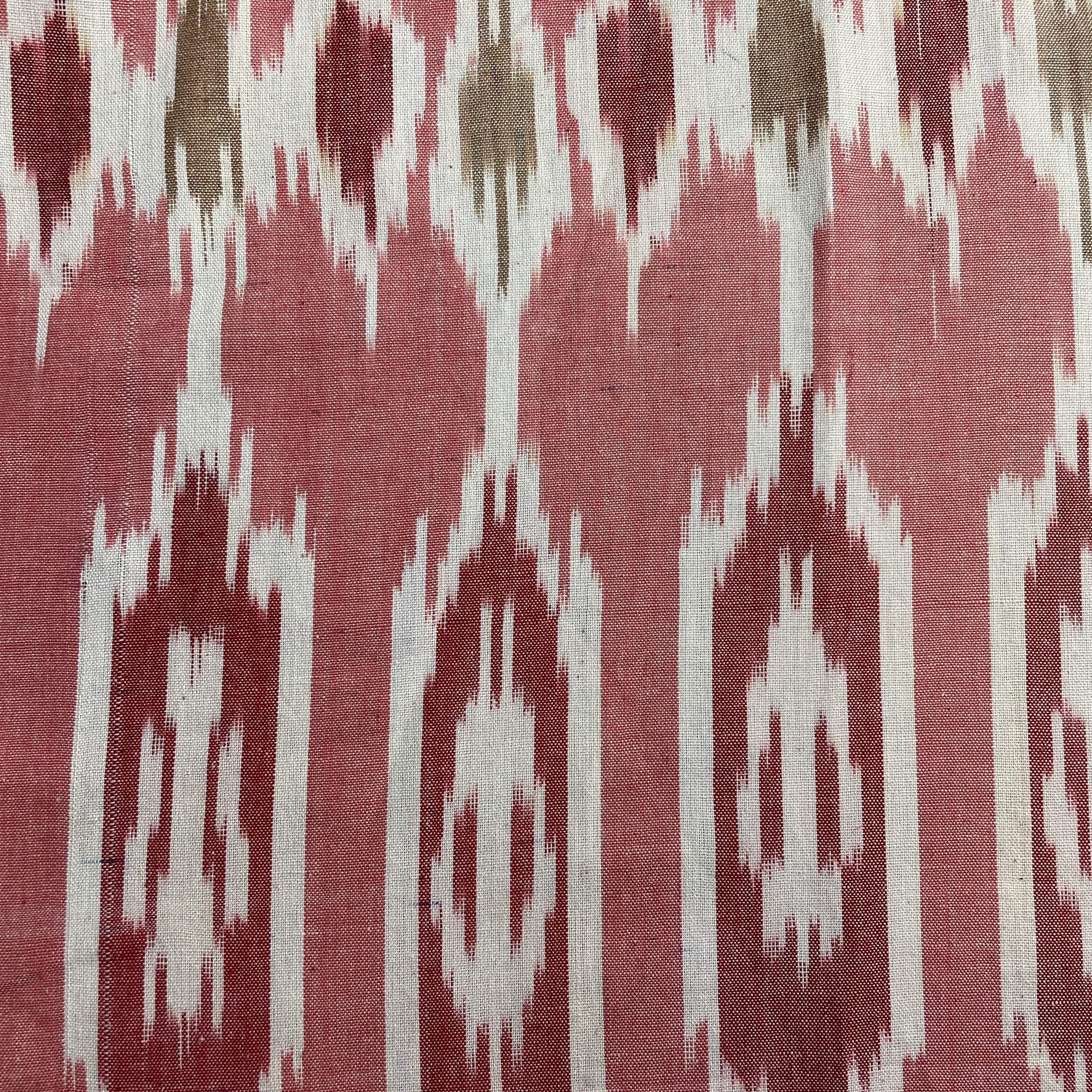 Carrot Red Ikkat Print Cotton Fabric 18123