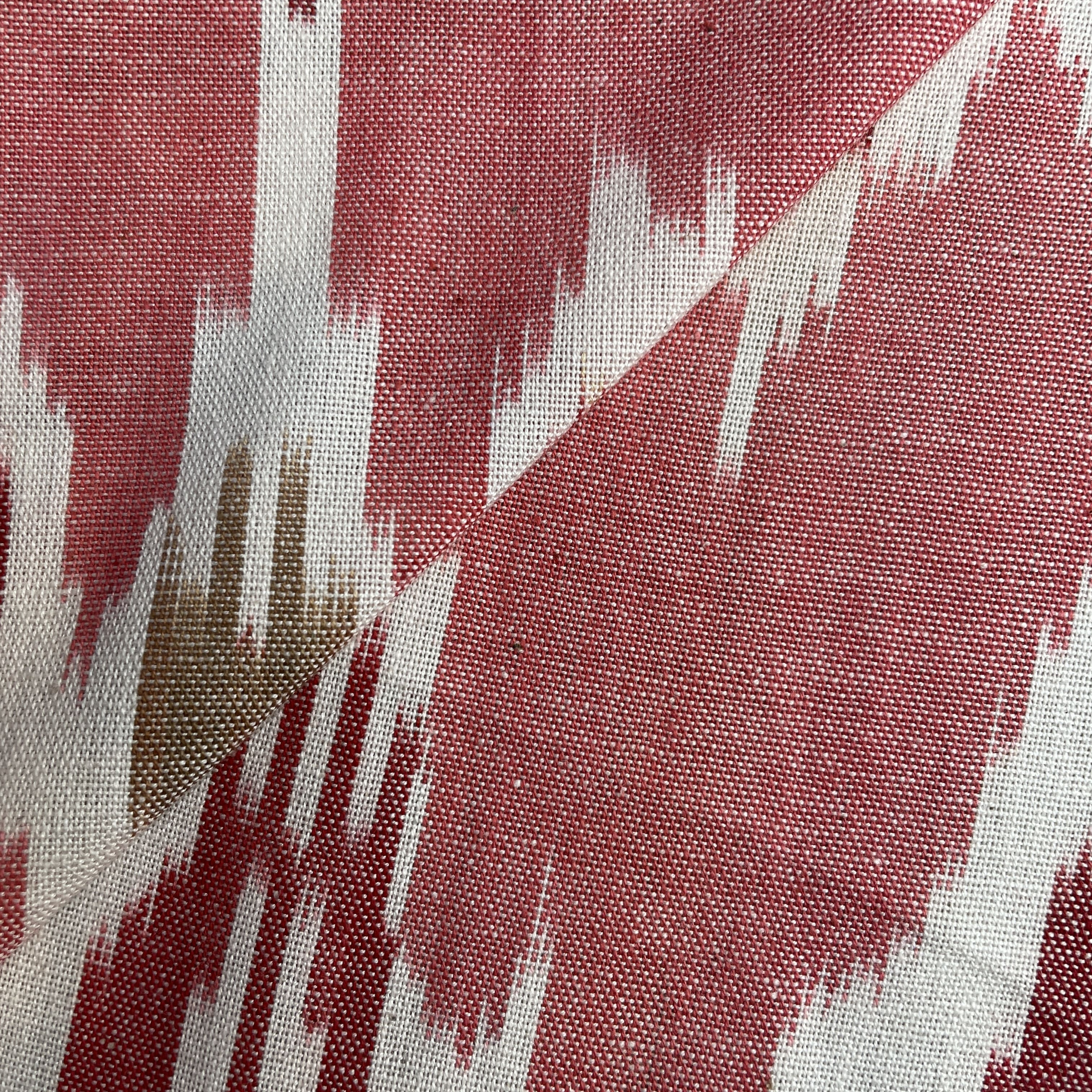 Carrot Red Ikkat Print Cotton Fabric 18123