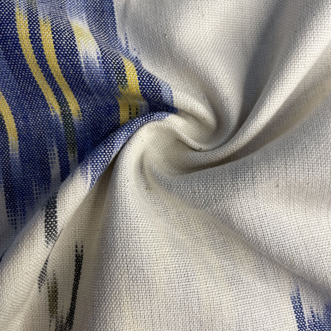 White Ikkat Print Cotton Fabric 18125