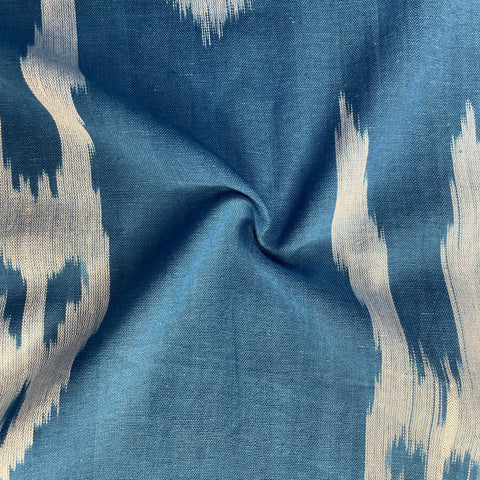 Blue Ikkat Print Cotton Fabric 18126