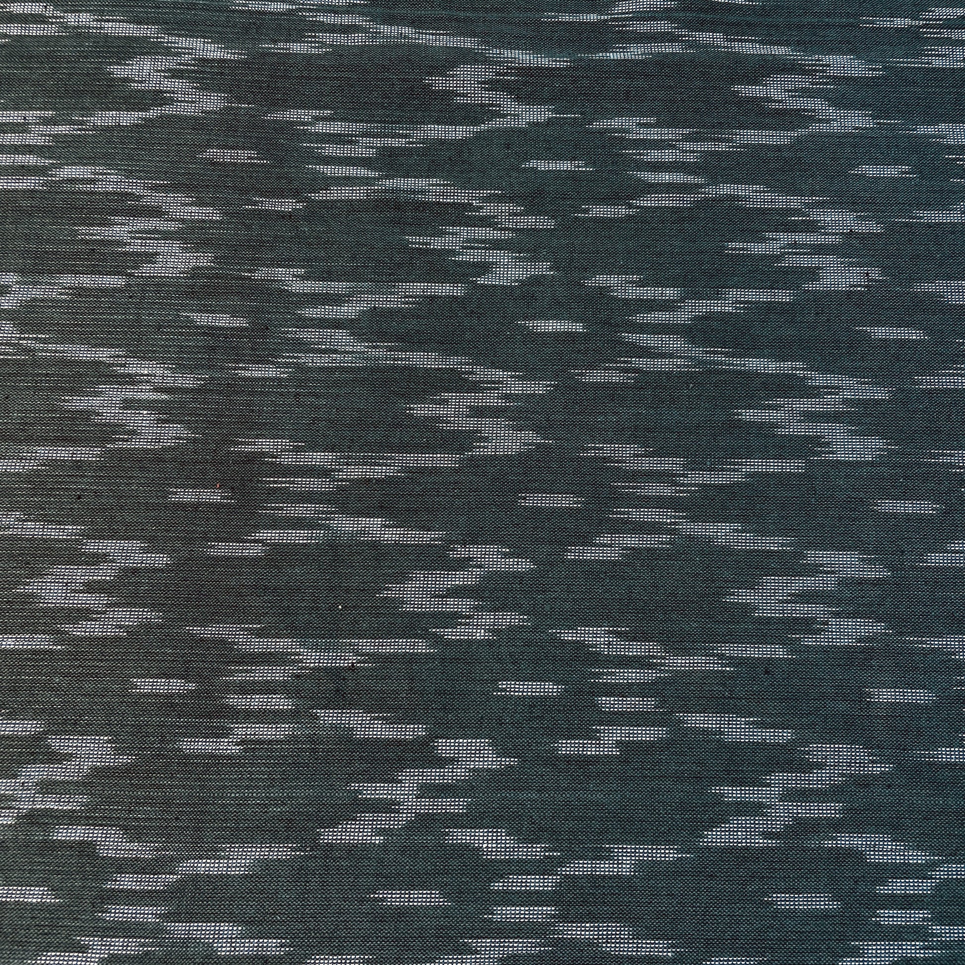 Dark Green Ikkat Print Cotton Fabric 18130