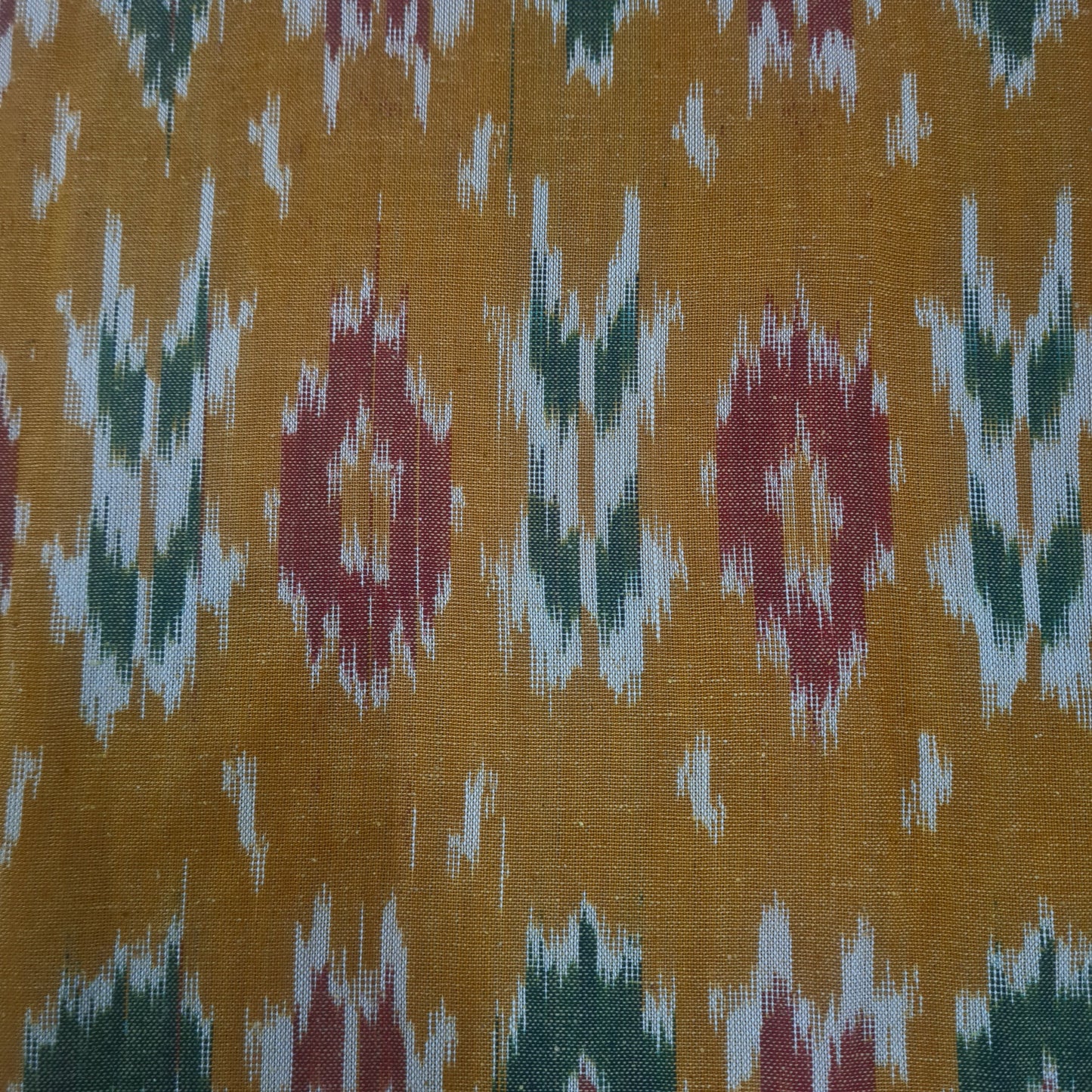 Mustard Ikkat Print Cotton Fabric 18133