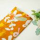 Orange Floral Print Crepe Fabric 1451 18136