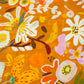 Orange Floral Print Crepe Fabric 1451 18136