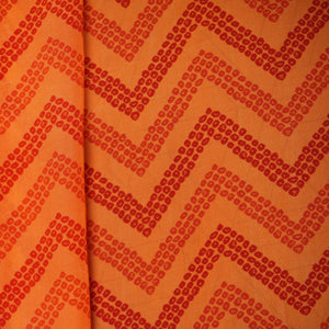 Orange Shevron Bandhani Print Crepe Fabric 18139