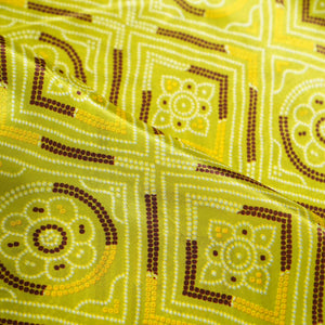 Green Bandhani Print Crepe Fabric 1451 18144