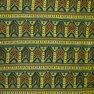 Green Ajrakh Print Modal Satin Fabric 0070 18172