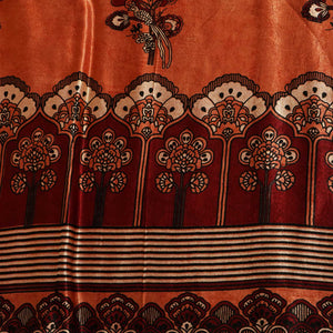 Orange Ajrakh Print Mashru Silk Fabric 0070 18222