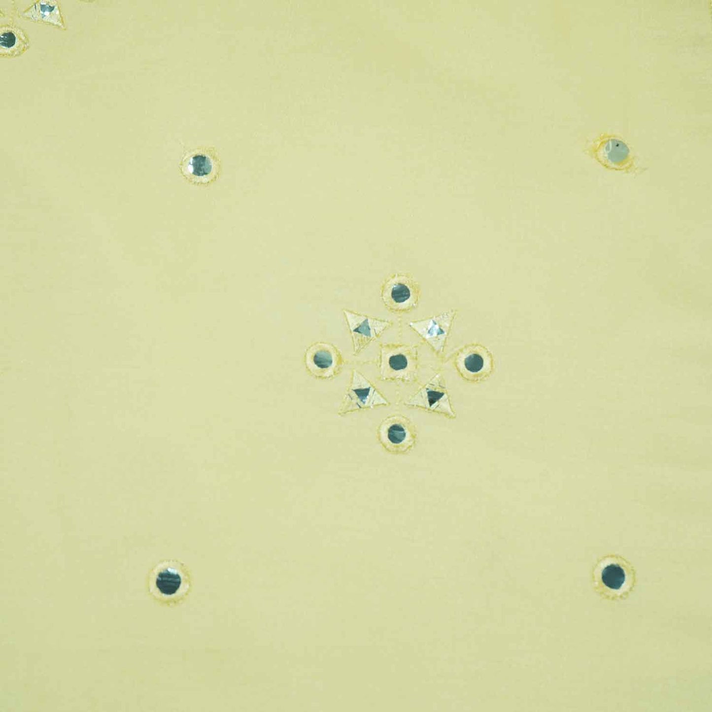 Yellow Mirror Embroidery Russian Silk Fabric SB-18370