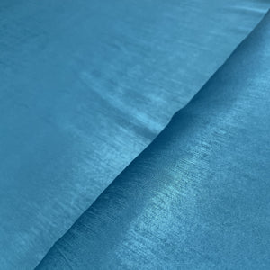 Ocean Blue Solid Chanderi Velvet Fabric 18427