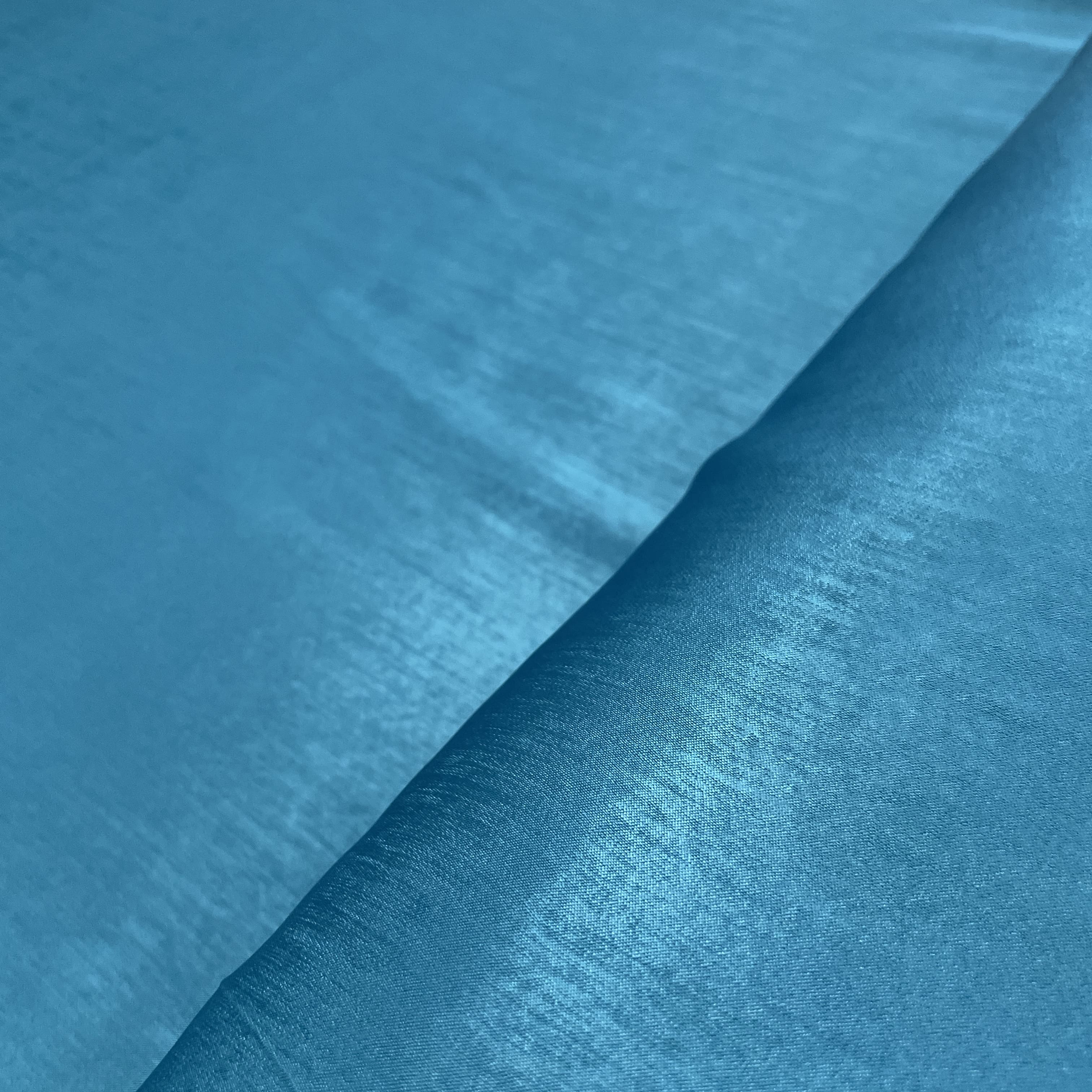Ocean Blue Solid Chanderi Velvet Fabric 18427
