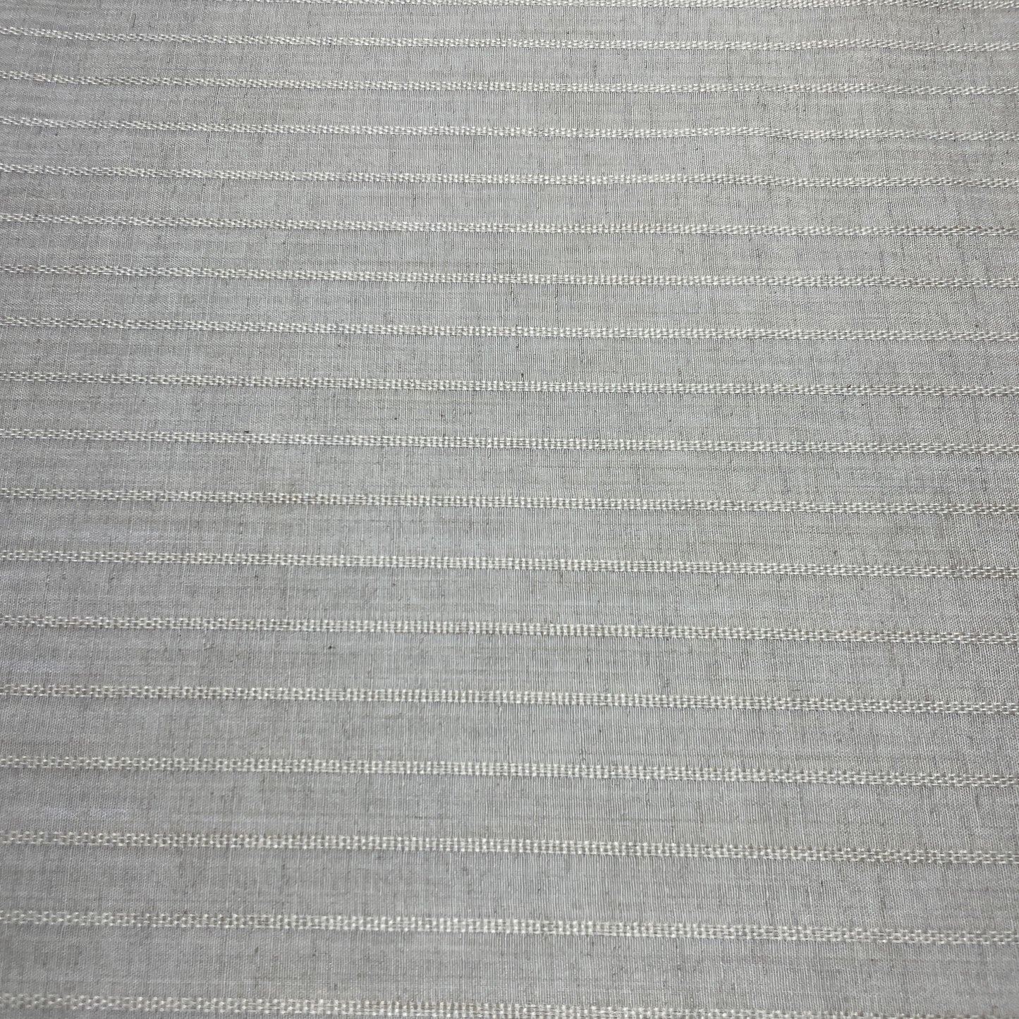 Off White Thread Stripes Print Cotton Linen Fabric 18437