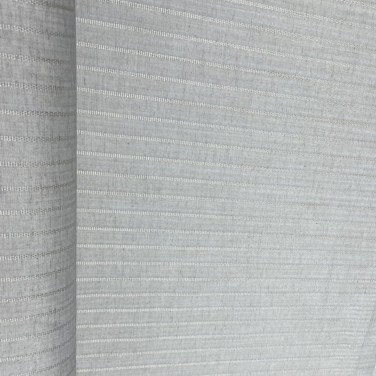 Off White Thread Stripes Print Cotton Linen Fabric 18437