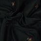 Black Sequins Thread Embroidery Russian Silk Fabric 5959 SB-18449