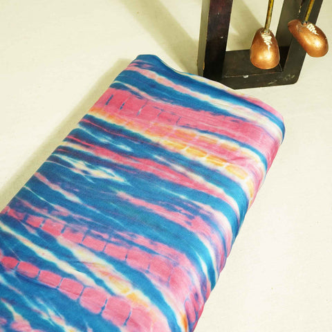 Blue Shibori Print Modal Satin Fabric 177 SC-18525