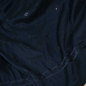 Blue Thread Sequins Embroidery Russian Silk Fabric 6469 SB-18704