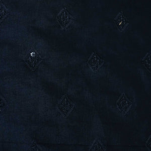 Blue Thread Sequins Embroidery Russian Silk Fabric 6469 SB-18704
