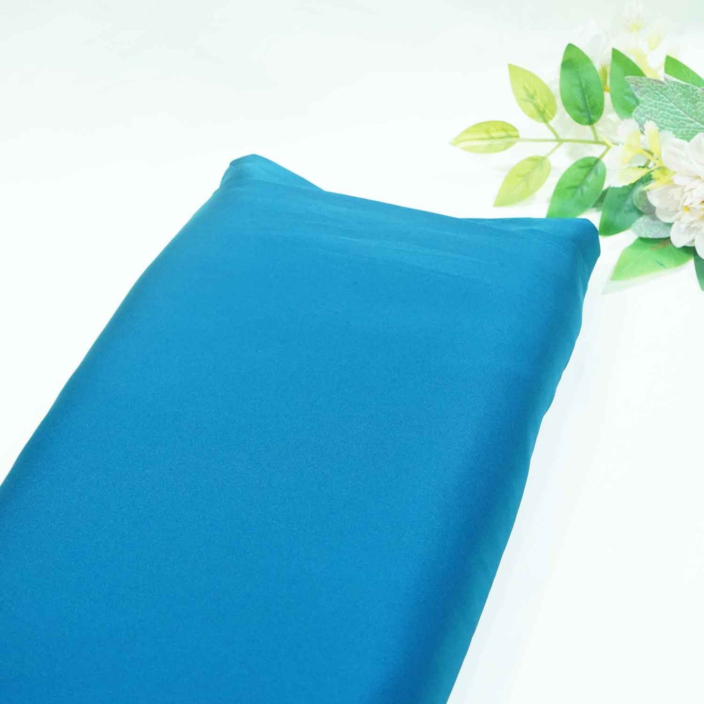 Teal Blue Solid Zara Satin Fabric AF-18722