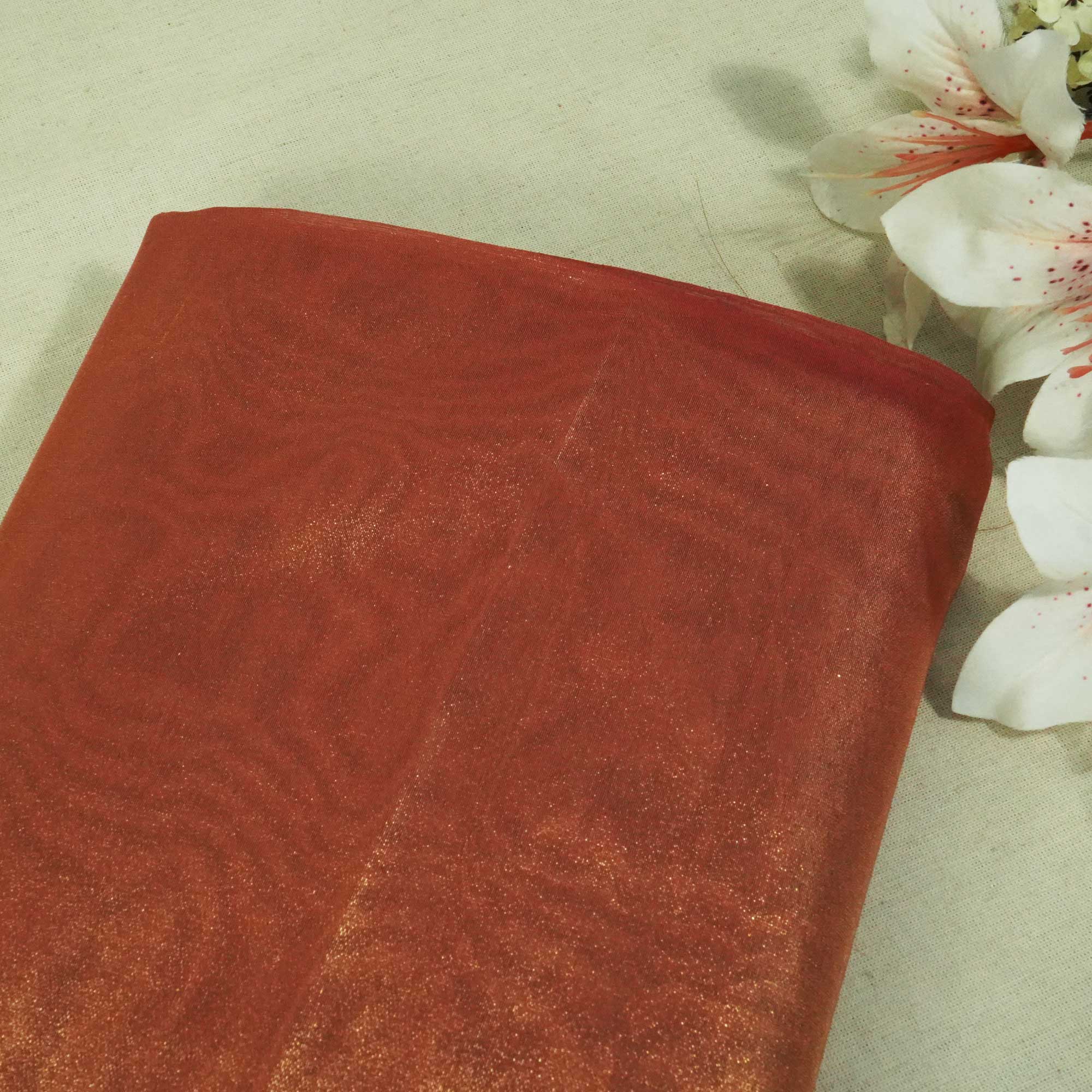 Dark Pink Solid Plain Tissue Fabric 332 KR-18750