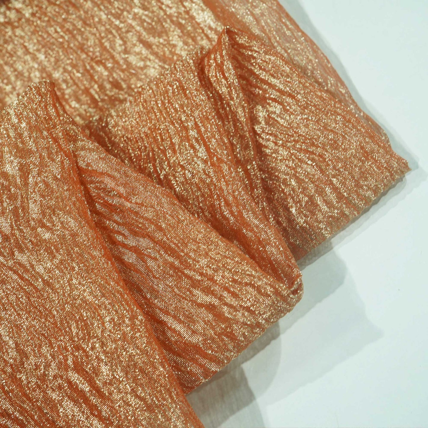 Dark Orange Solid Crushed Tissue Fabric 332 KR-18767