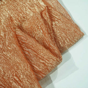 Dark Orange Solid Crushed Tissue Fabric 332 KR-18767