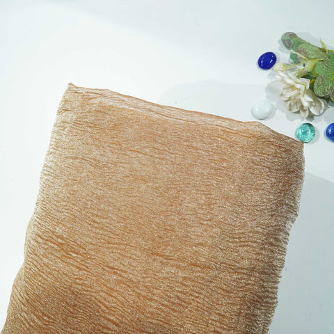 Dark Peach Solid Crushed Tissue Fabric 332 KR-18771