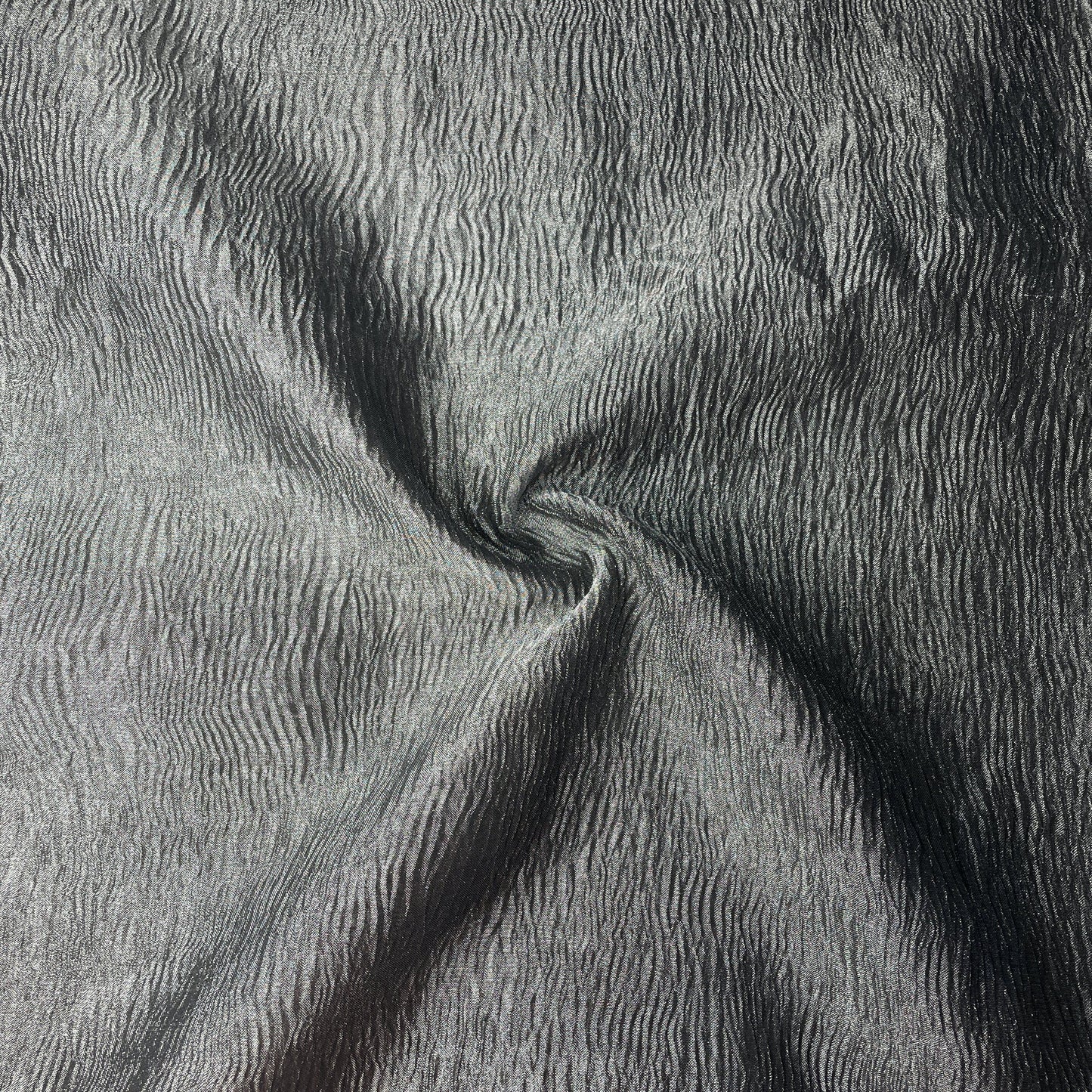 Grey Solid Crushed Tissue Fabric 18774