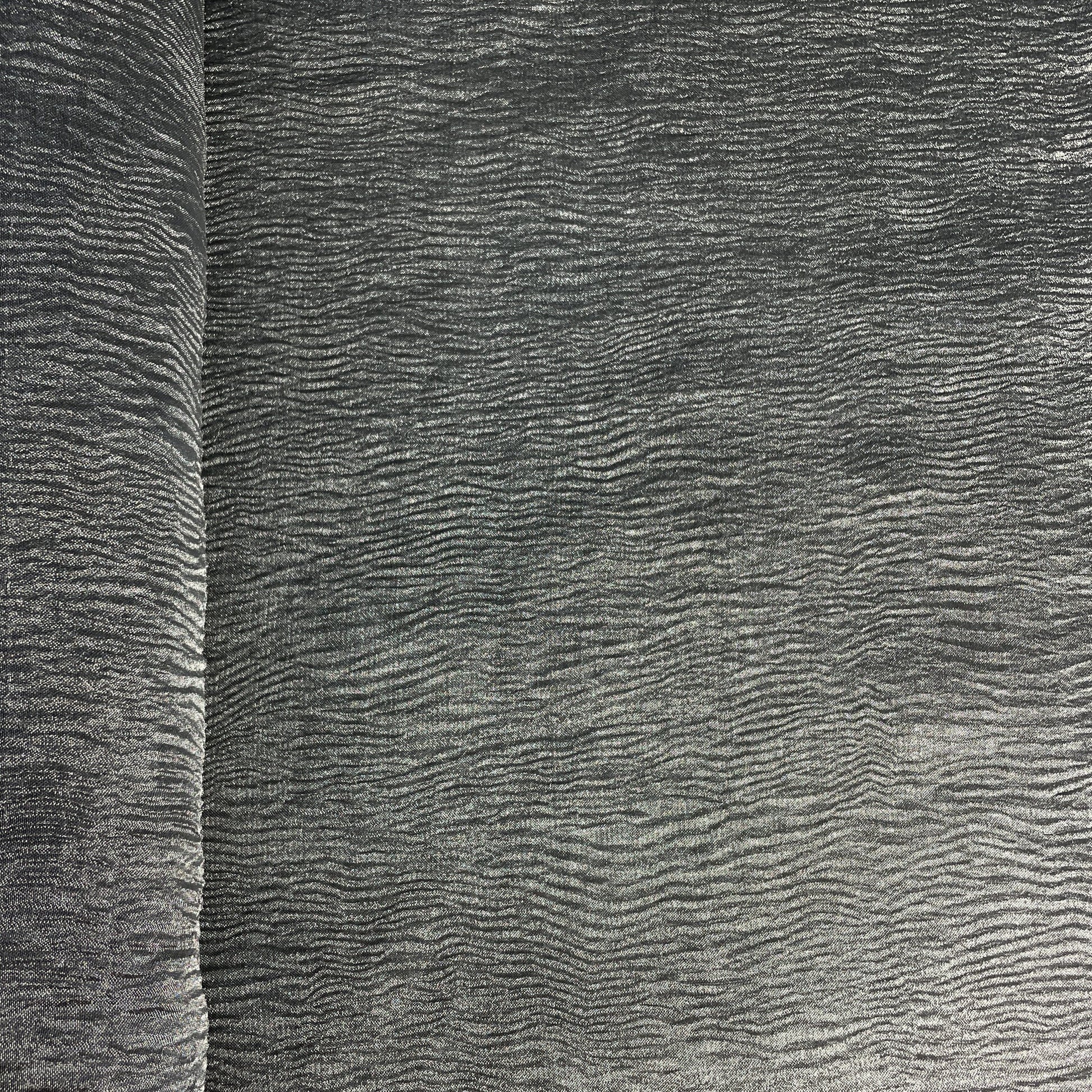 Grey Solid Crushed Tissue Fabric 18774