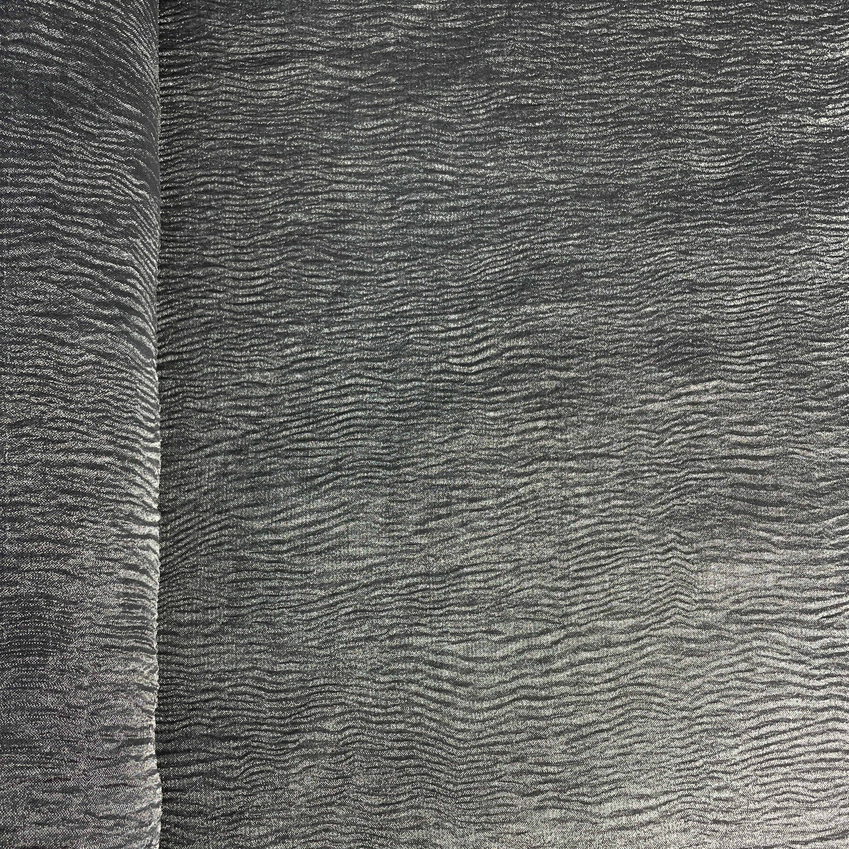 Grey Solid Crushed Tissue Fabric 18774