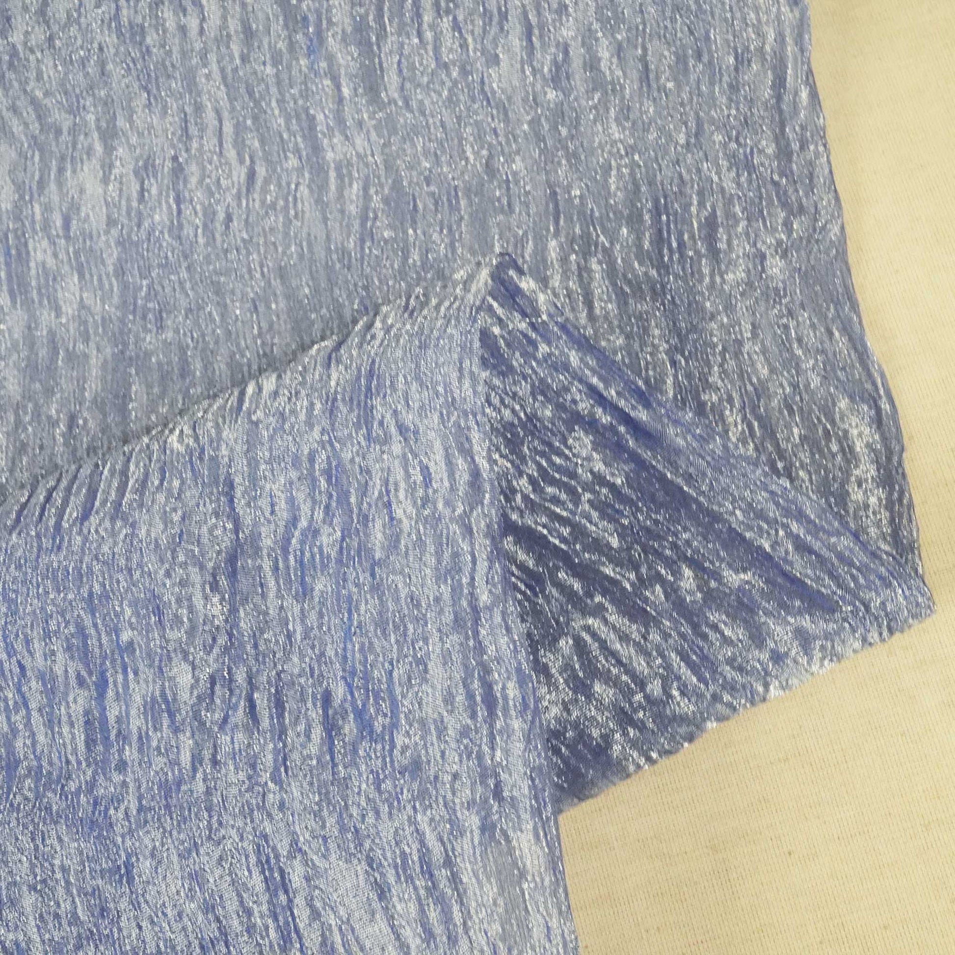 Royal Blue Solid Crushed Tissue Fabric 332 KR-18776