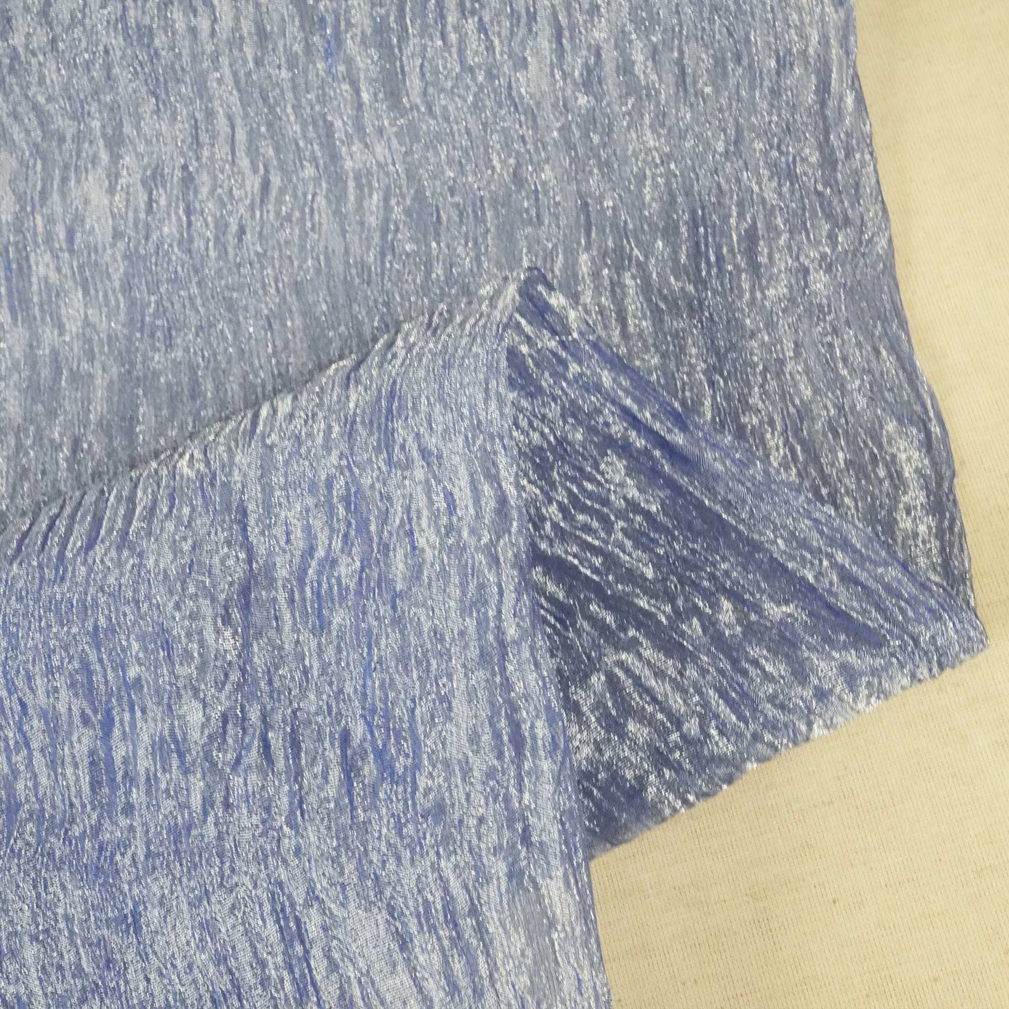 Royal Blue Solid Crushed Tissue Fabric 332 KR-18776