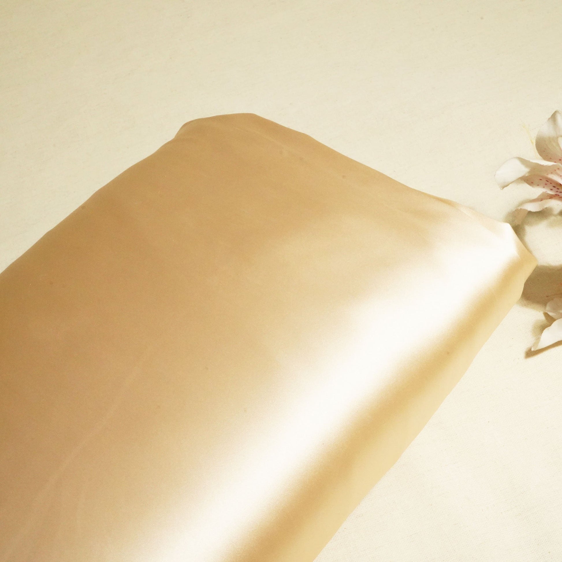Beige Solid Celina Satin Fabric 2036 OE-18778