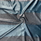Blue Metalic Stripes Velvet Fabric
