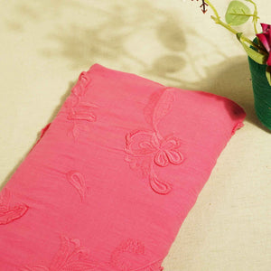 Pink Floral Cutdana Embroidery Tissue Fabric 02355 GT-18817