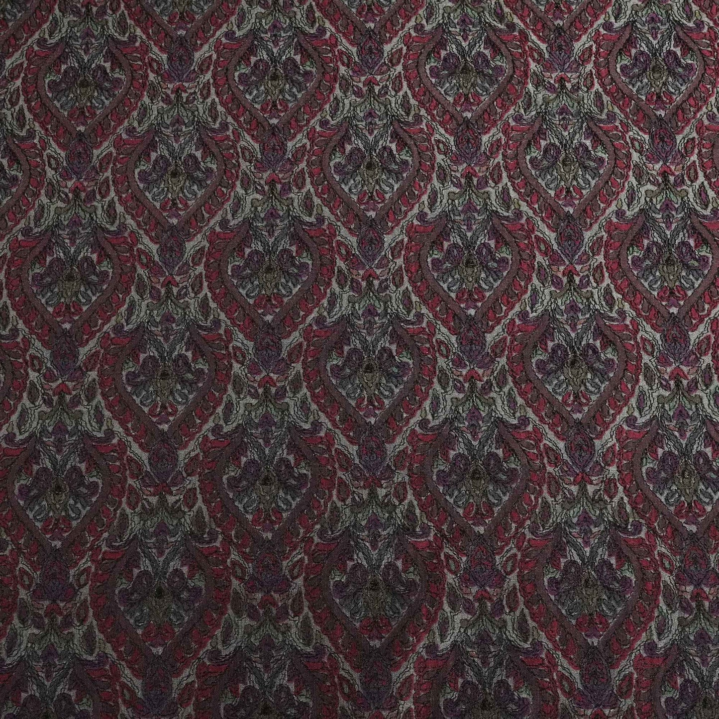 Grey Hand Embroidery Pure Silk Fabric 309 KRE-19208