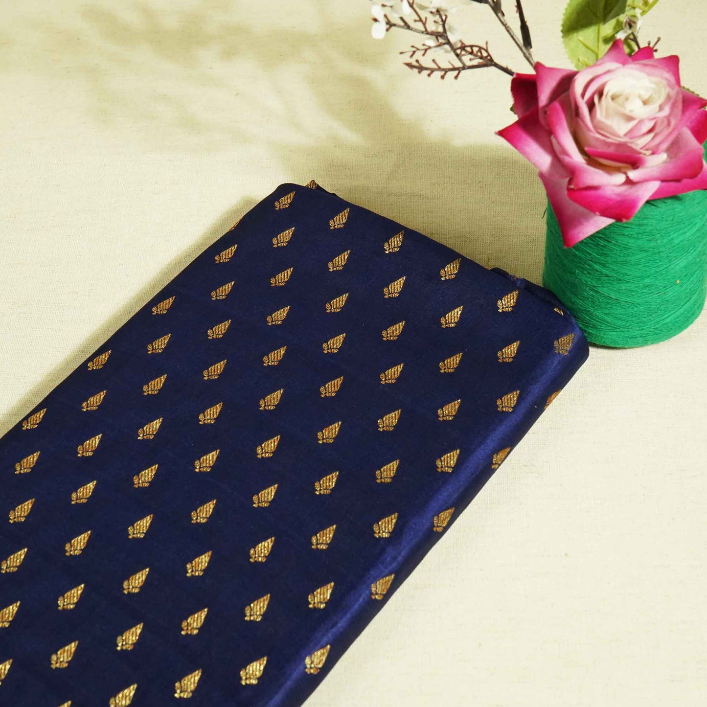 Navy Blue Banarasi Brocade 347 KRE-19222