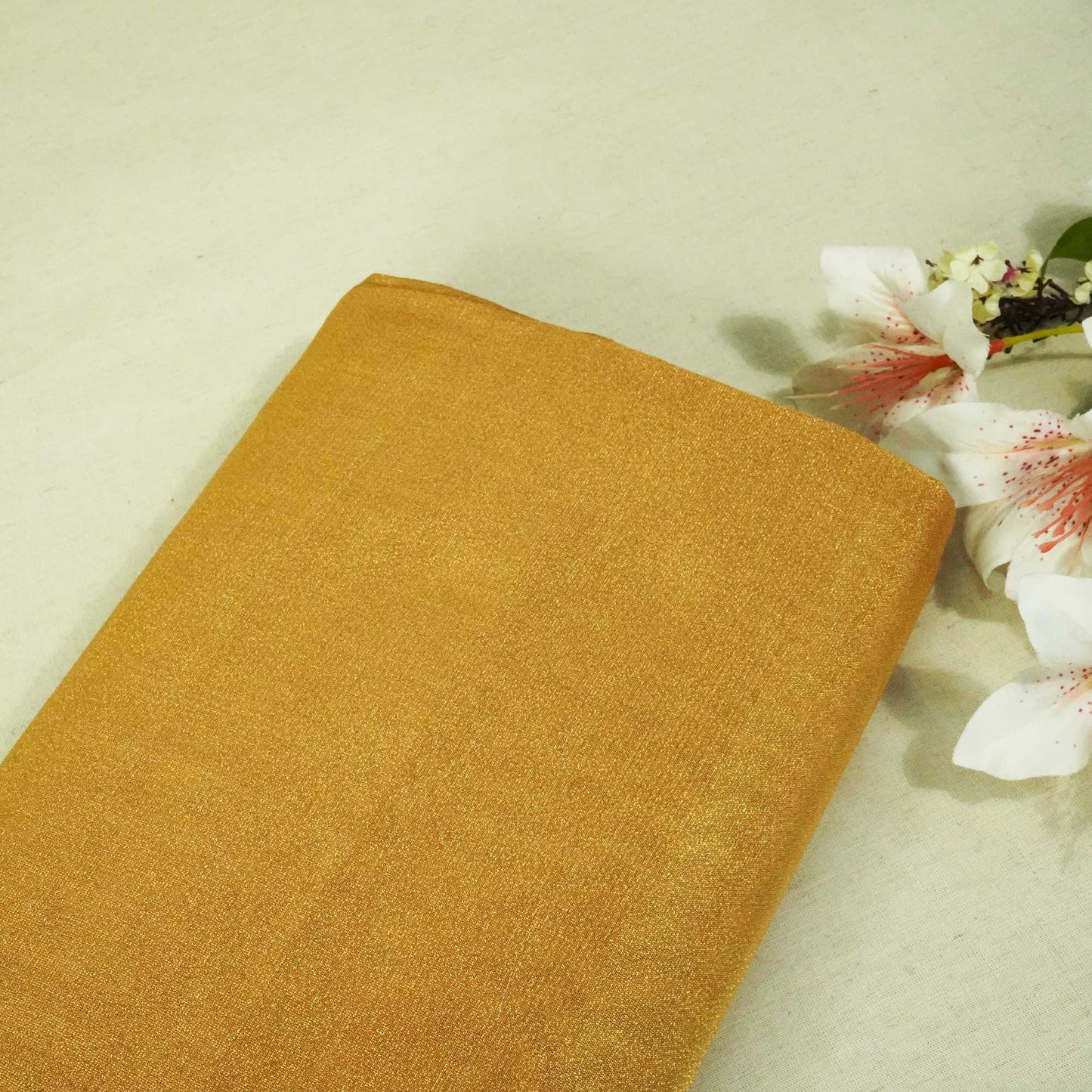Red & Golden Zari Tissue Fabric 312 KRE-19229