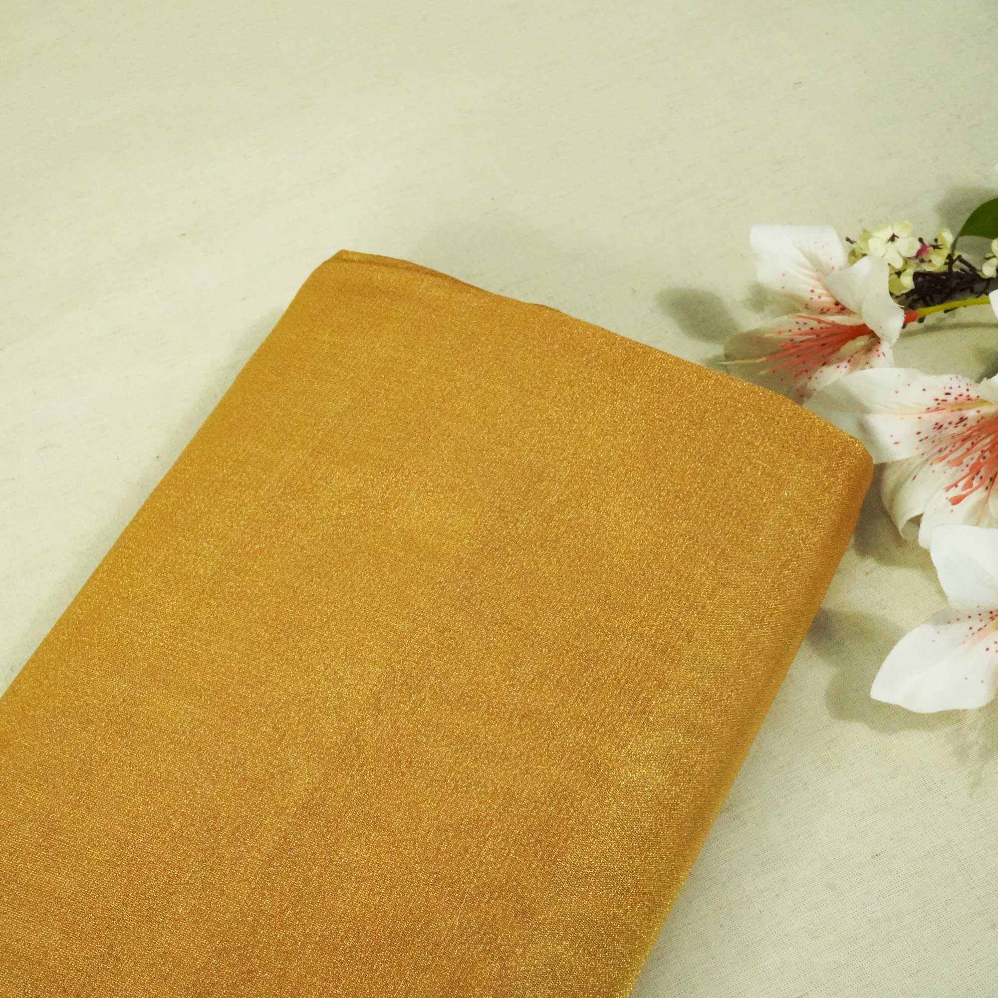 Red & Golden Zari Tissue Fabric 312 KRE-19229
