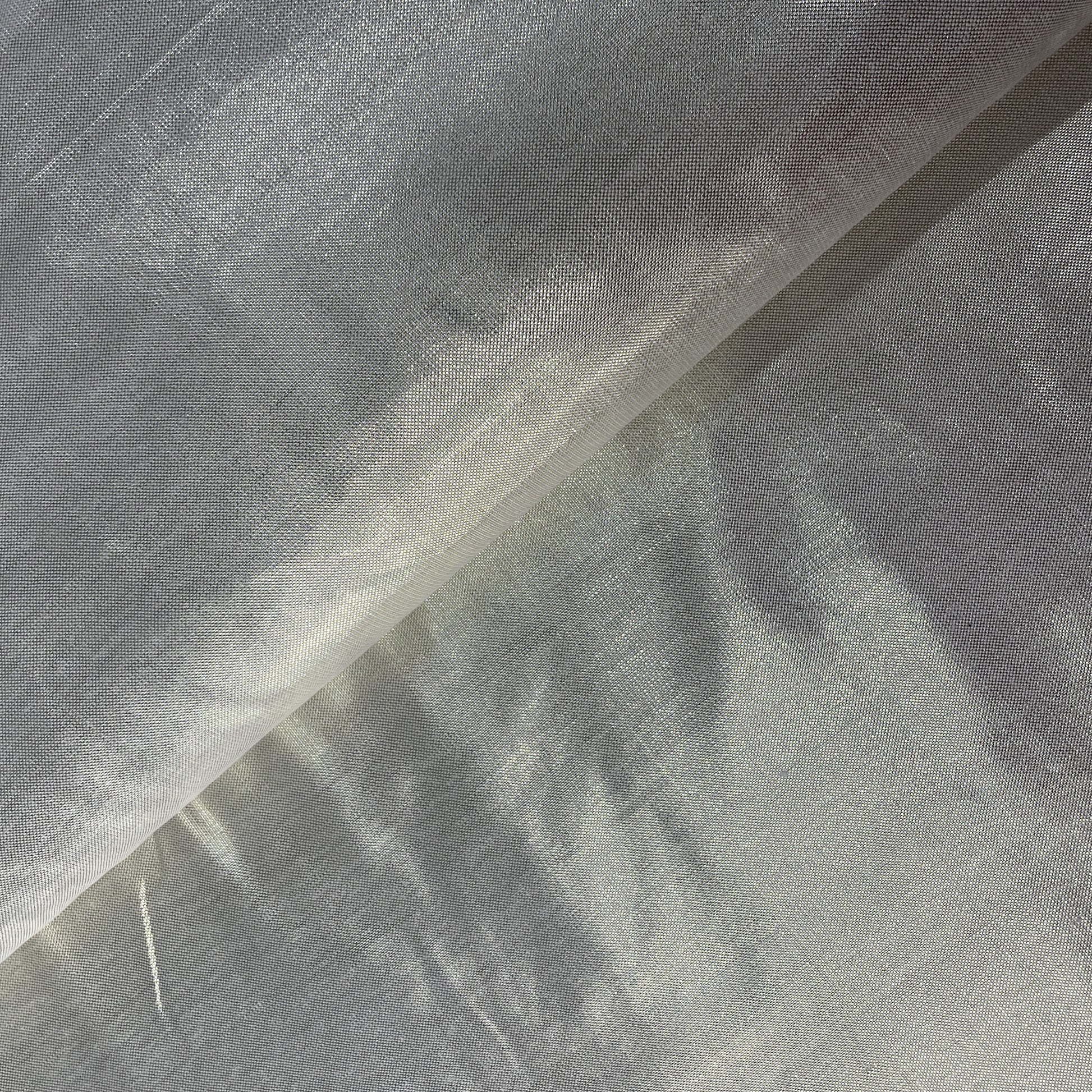 Silver & Golden Shimmer Brocade Fabric 19236