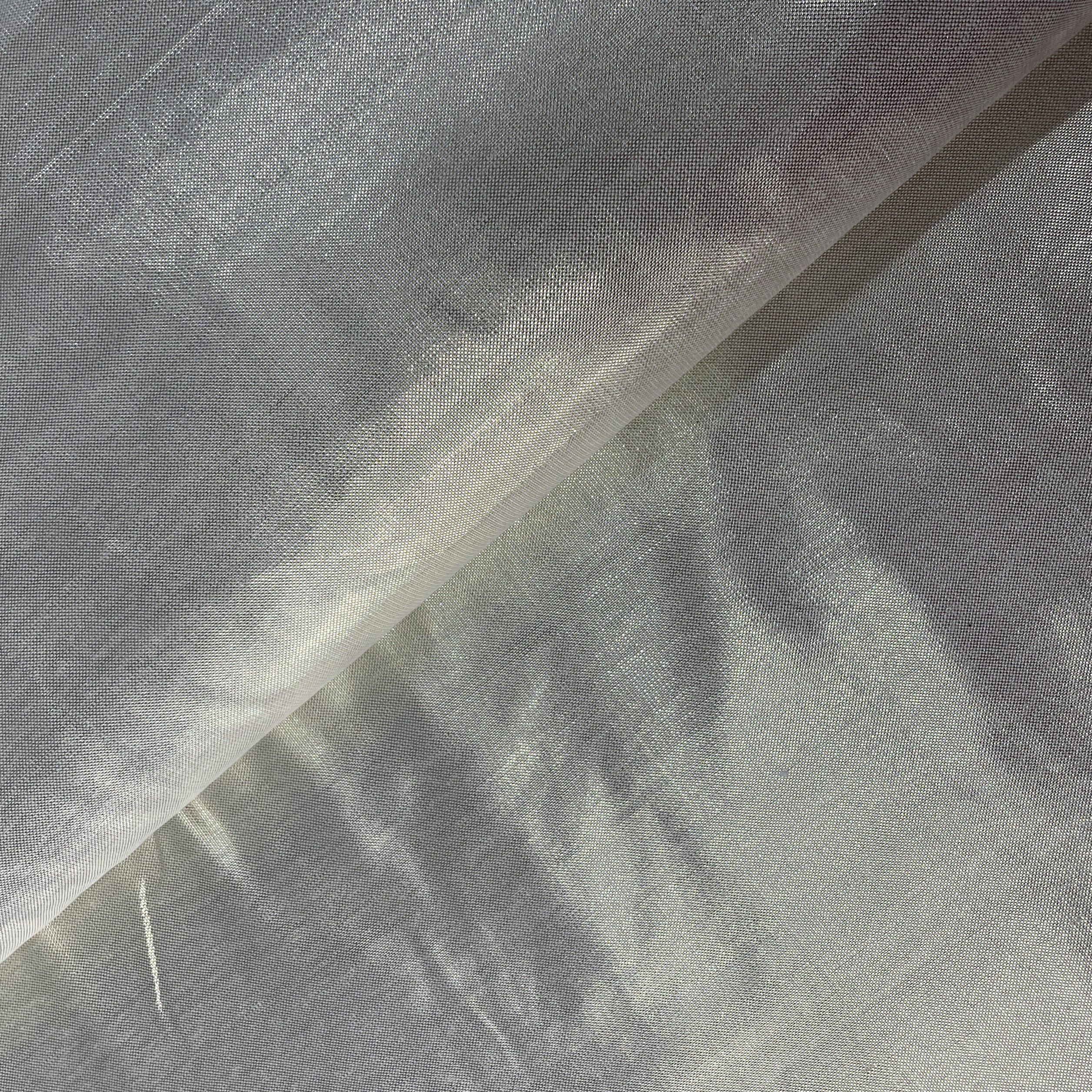 Silver & Golden Shimmer Brocade Fabric 19236
