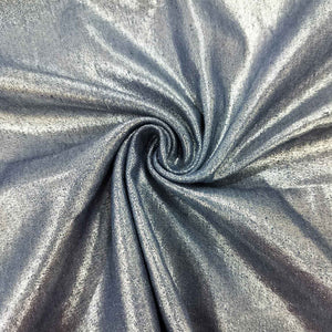 Navy Blue Solid Denim Foil Fabric CF-19323