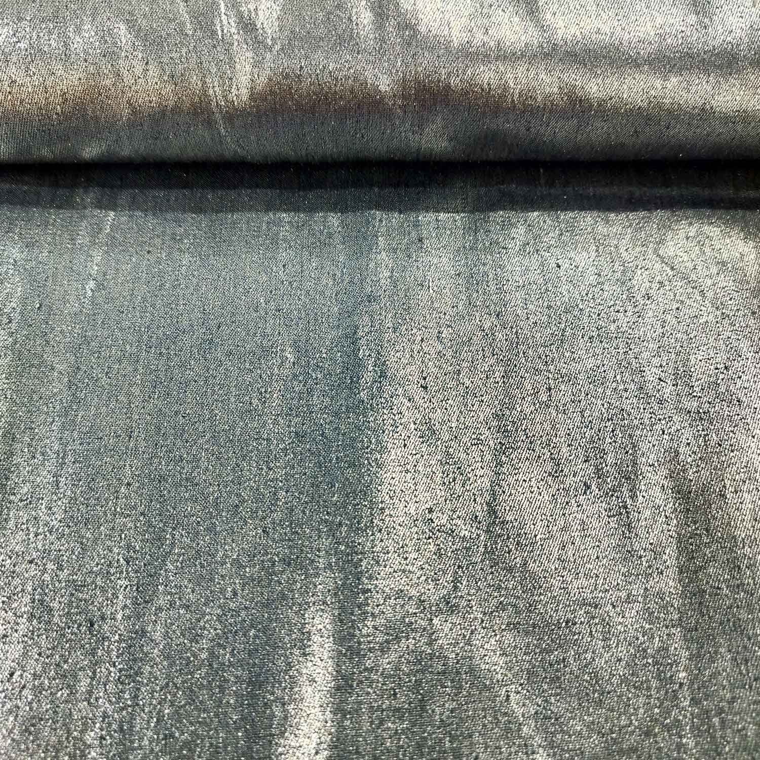 Navy Blue Solid Denim Foil Fabric CF-19323