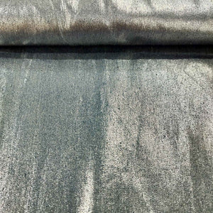 Navy Blue Solid Denim Foil Fabric CF-19323