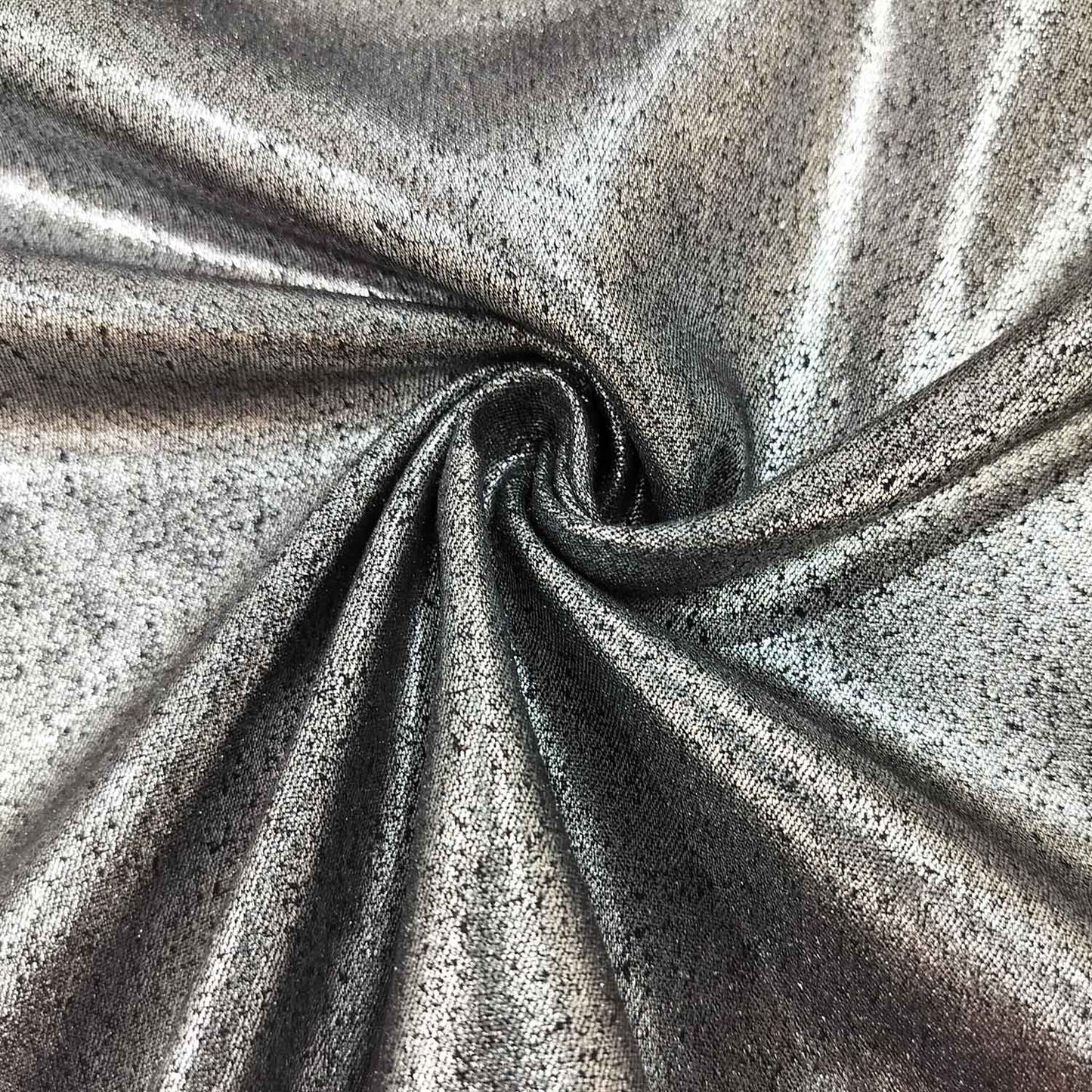 Black Solid Denim Foil Fabric CF-19324