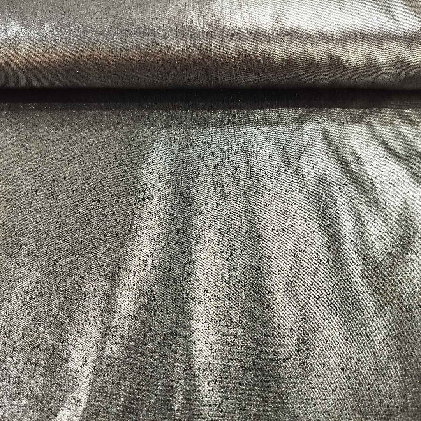 Black Solid Denim Foil Fabric CF-19324