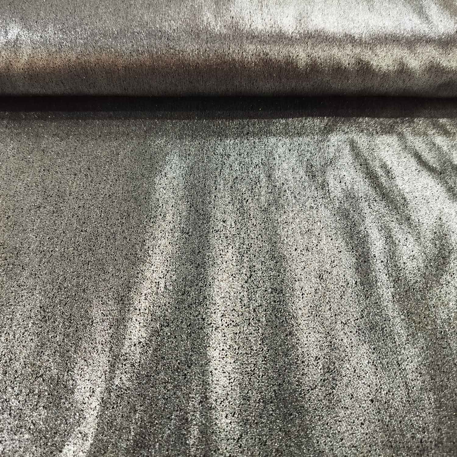 Black Solid Denim Foil Fabric CF-19324