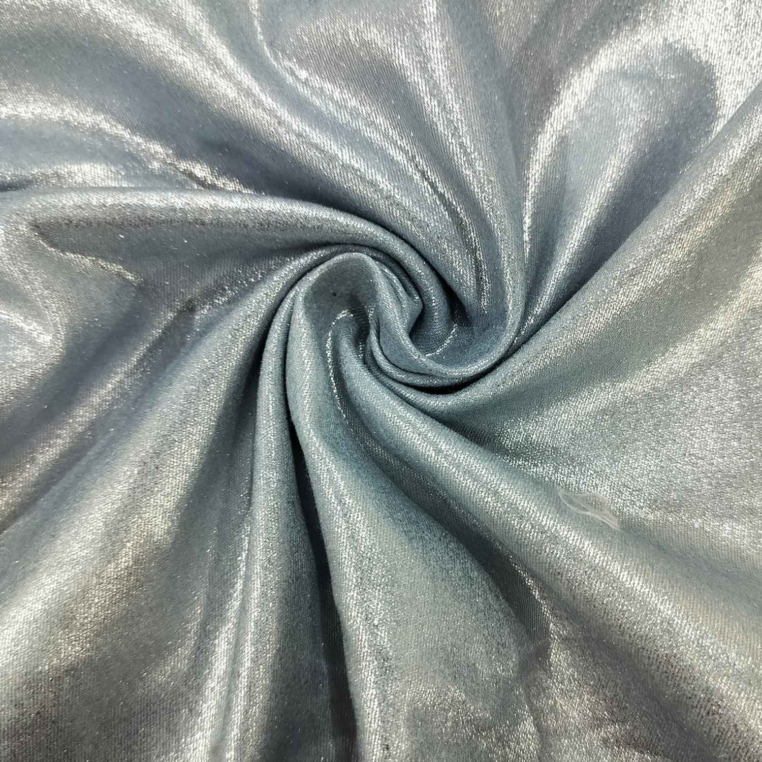 Powder Blue Solid Denim Foil Fabric CF-19325